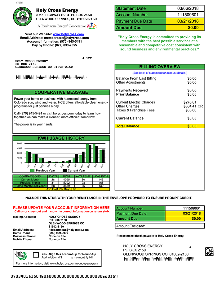 Payment assistance Holy Cross Energy